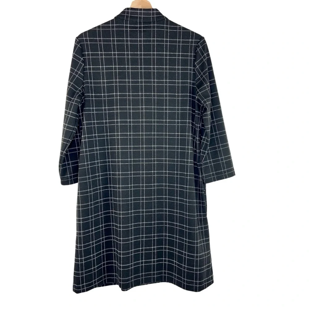 Jmclaughlin Long Sleeve Black Windowpane Mare Mockneck Dress - Picture 6 of 6